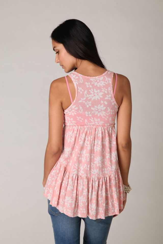 Sleeveless Beaded Crochet Printed Tunic #1