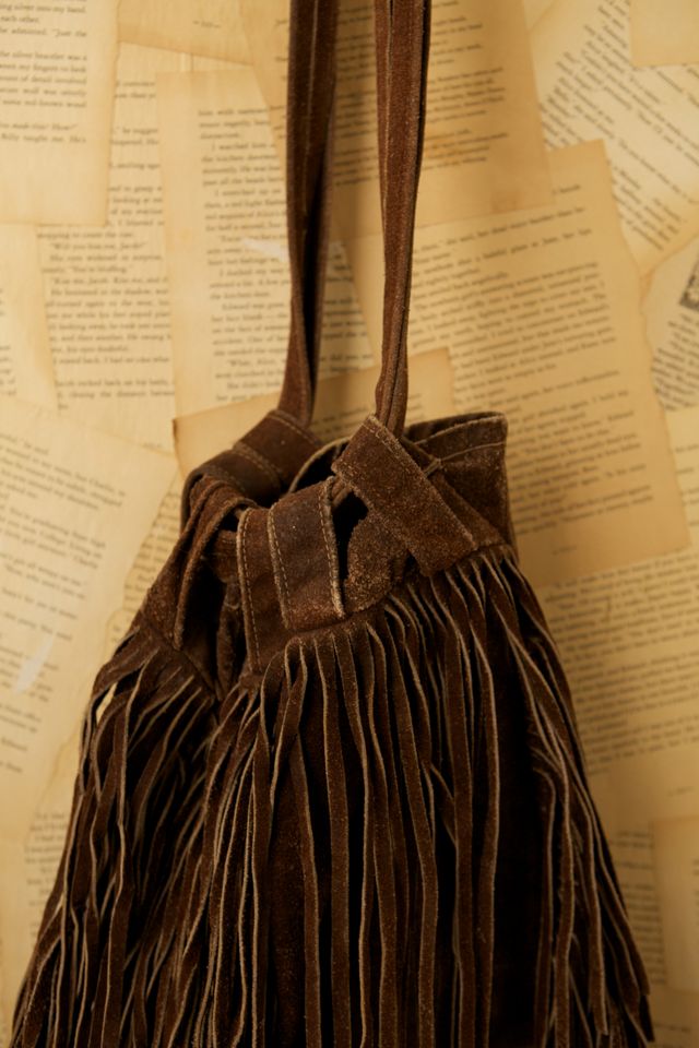 Vintage Suede Fringe Bag #1