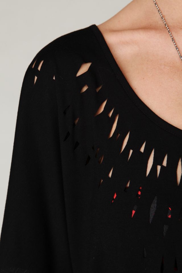 Short Sleeve Cutwork Kimono Tee #2