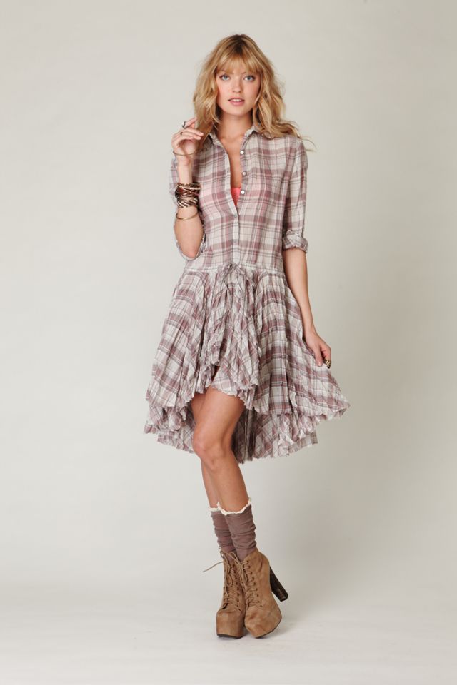 FP ONE Plaid Shirt Dress #2