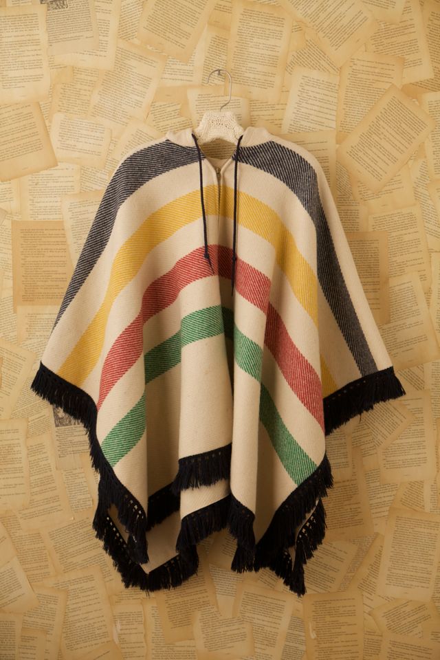 LISE VINTAGE fringe poncho