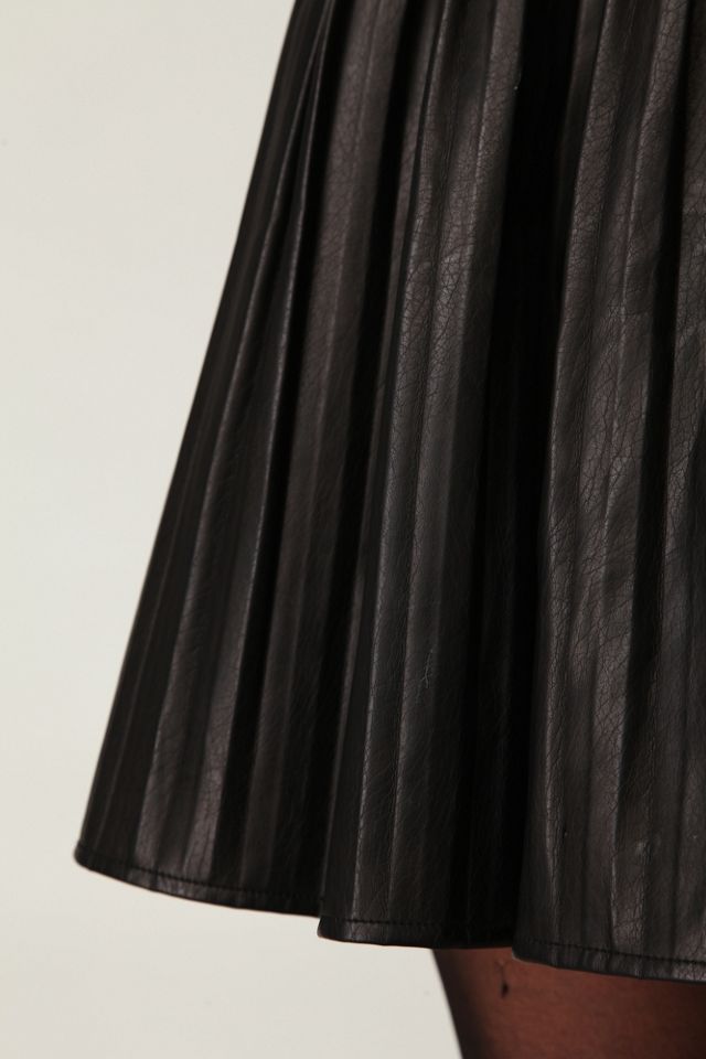Pleated Vegan Leather Dress #3