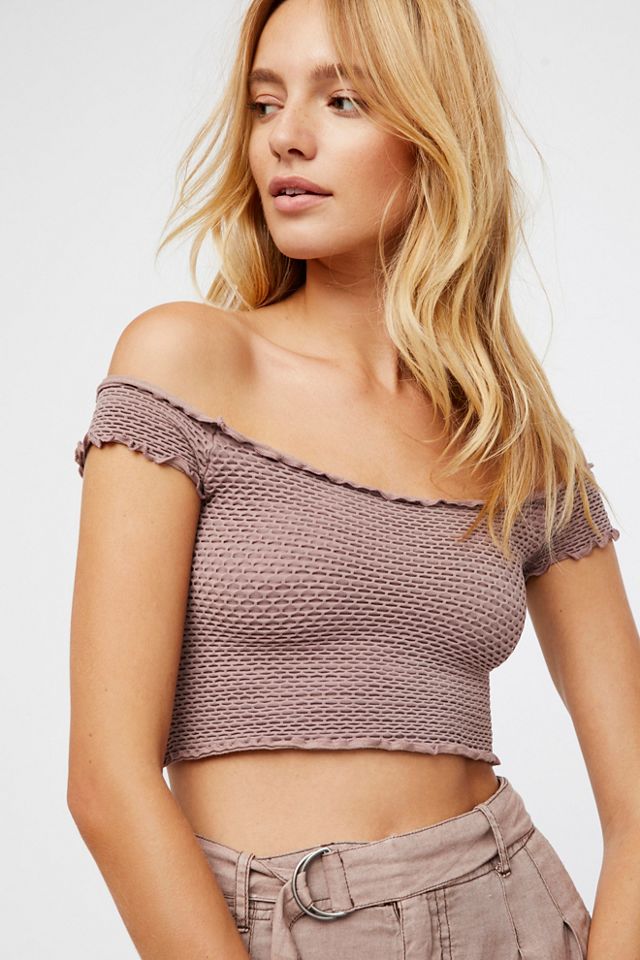 Free people brenyce smocked cheap crop top