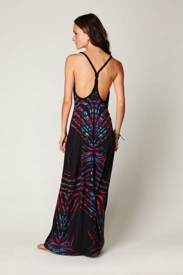 Printed Braid Back Tank Maxi Dress #1