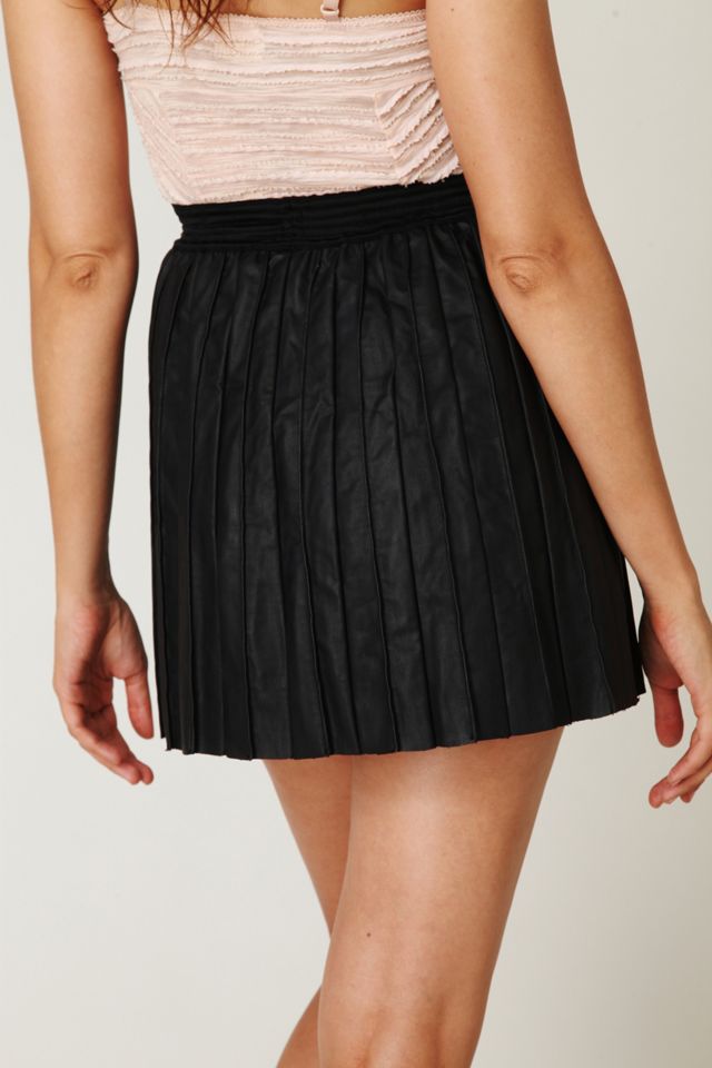 Vegan Leather Pleated Skirt #2