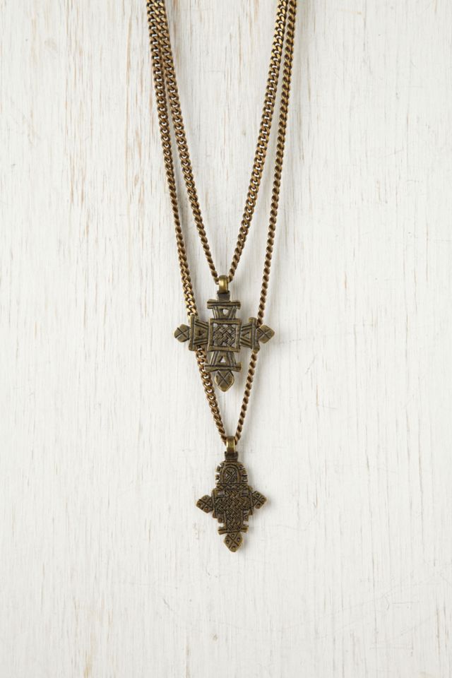 Ethiopian Double Cross Necklace #1