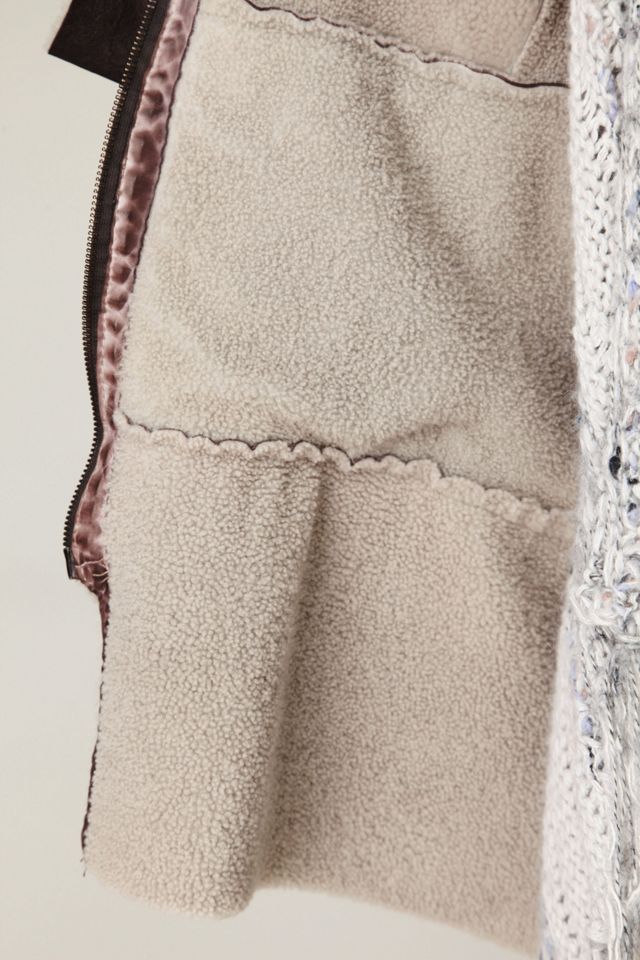 Blur Sherpa Long Leather Coat #4