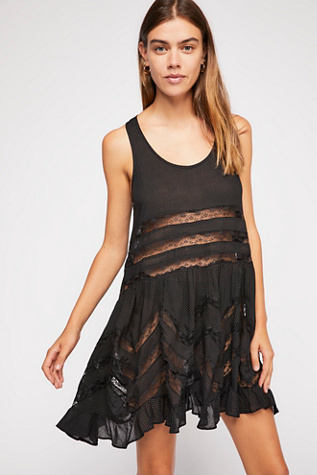 free people voile and lace trapeze slip dress