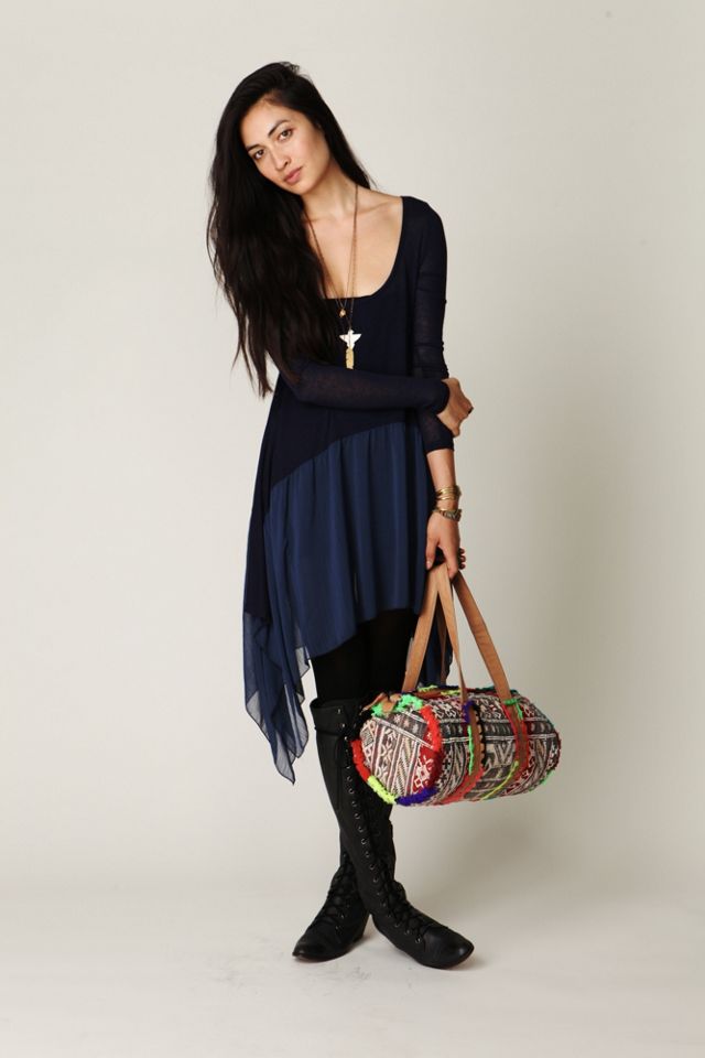 Long Sleeve Chiffon Hem Trapeze Tunic #4