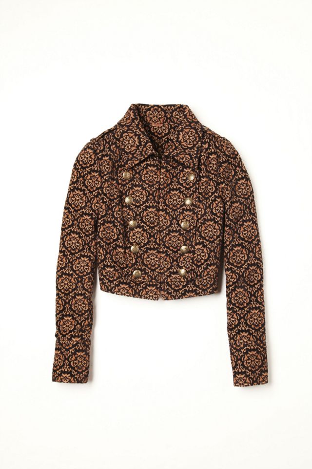 Shrunken Jacquard Military Jacket #5