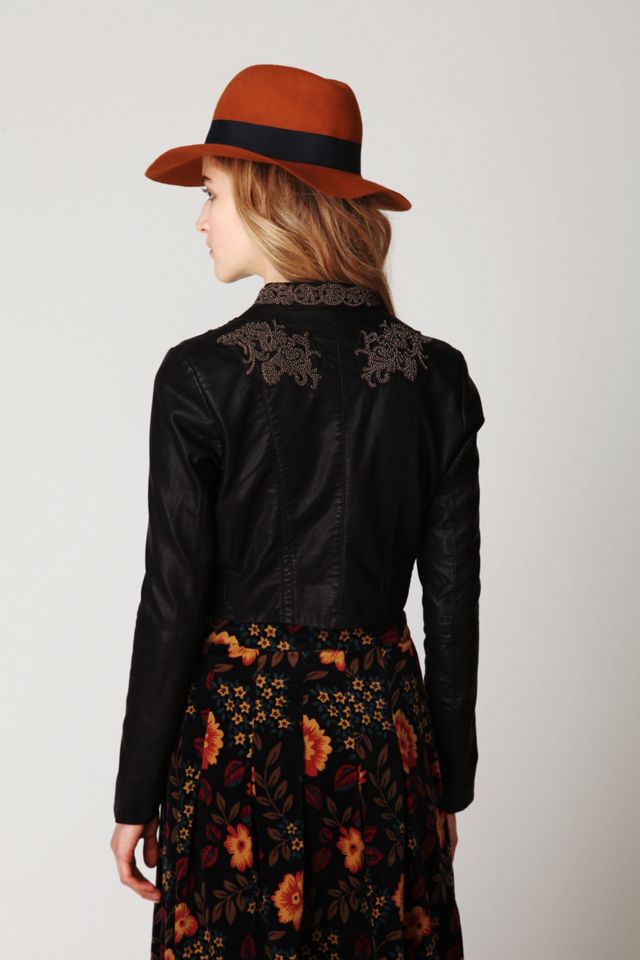 Embellished Vegan Leather Jacket #2