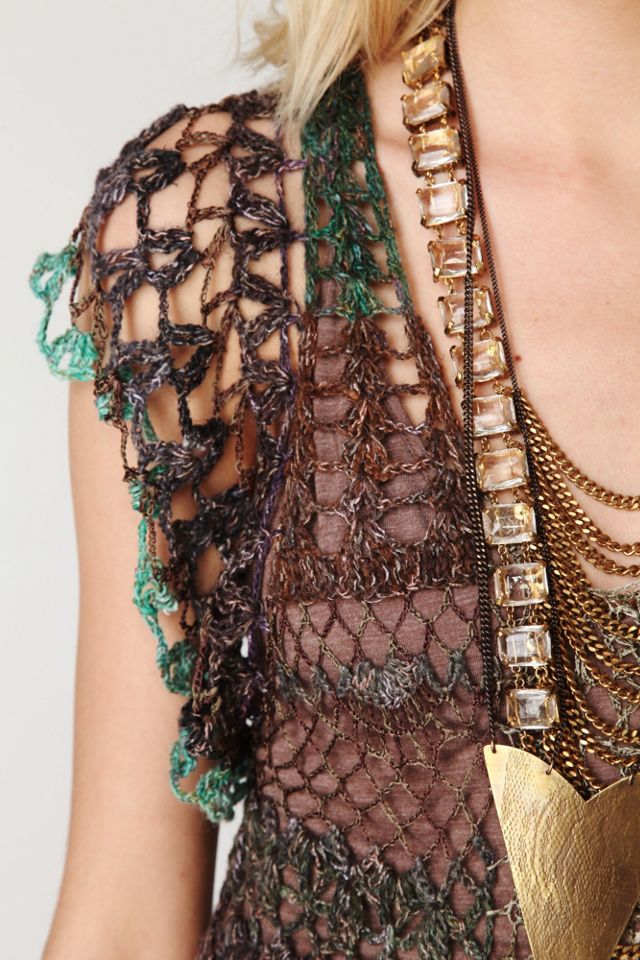 FP Spun Fools Gold Crochet Dress #3