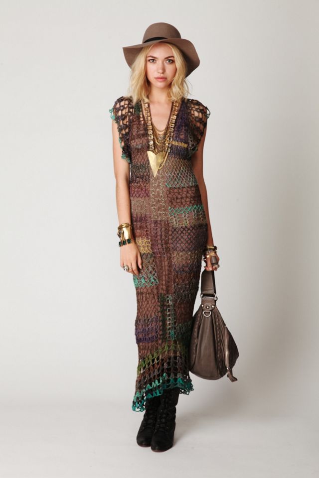 FP Spun Fools Gold Crochet Dress #5