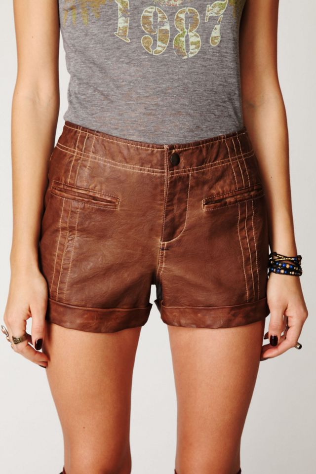Washed Vegan Leather Short #1