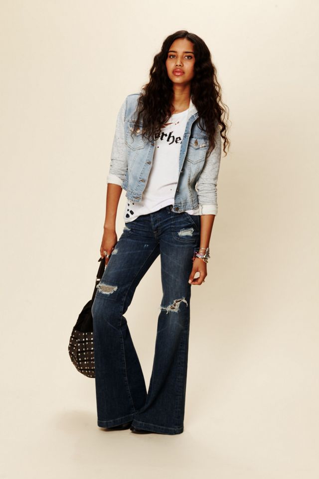 Free people 2024 distressed jeans