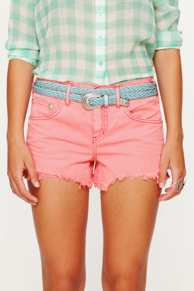 Colored Denim Cutoff Shorts #1