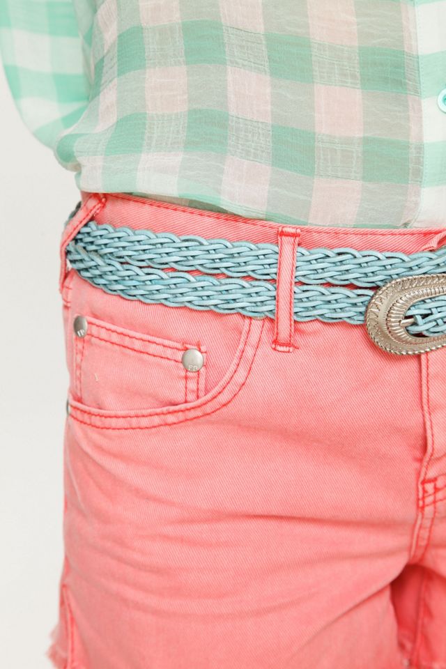 Colored Denim Cutoff Shorts #3