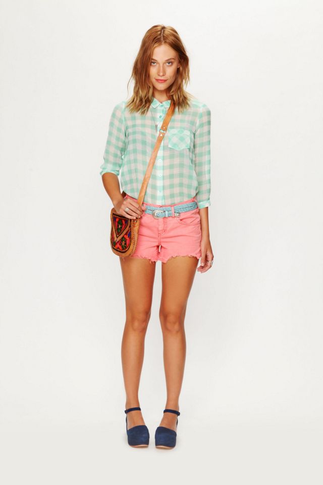 Colored Denim Cutoff Shorts #5