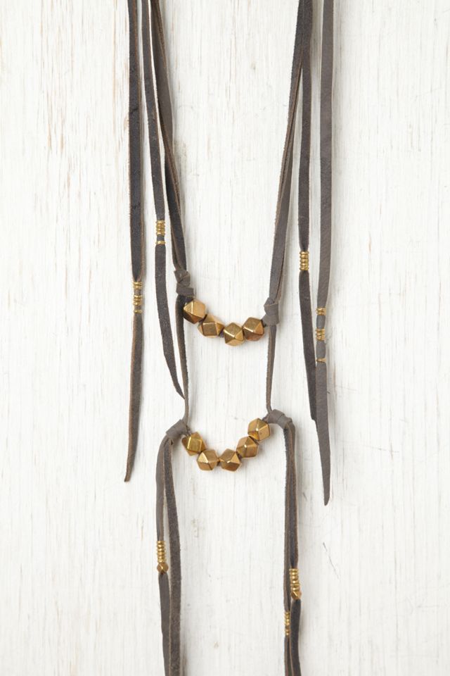 Bolt Suede Ladder Necklace #1