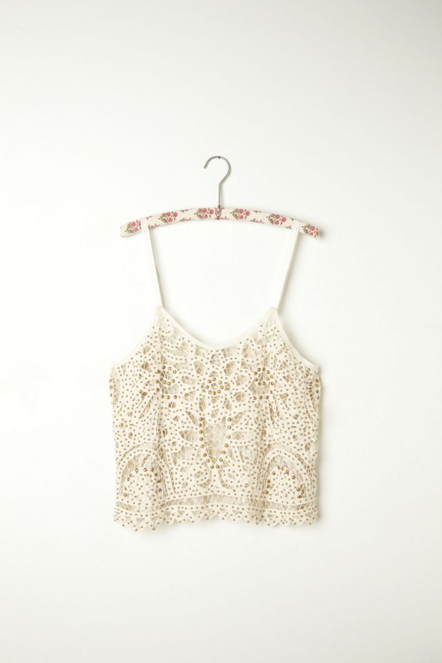 Beaded and Studded Battenburg Crop Cami #3