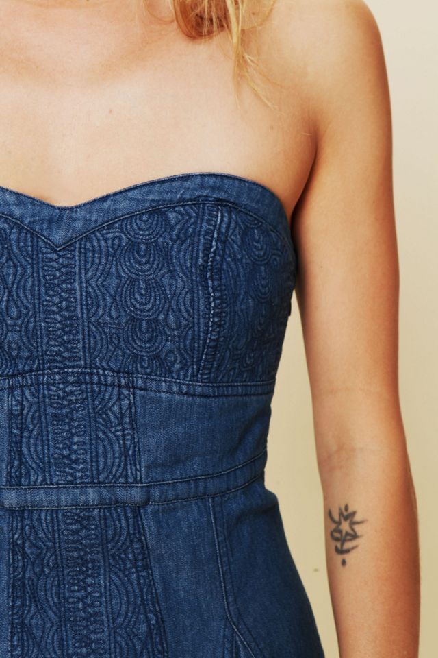 Denim Fit and Flare Tube Dress #2