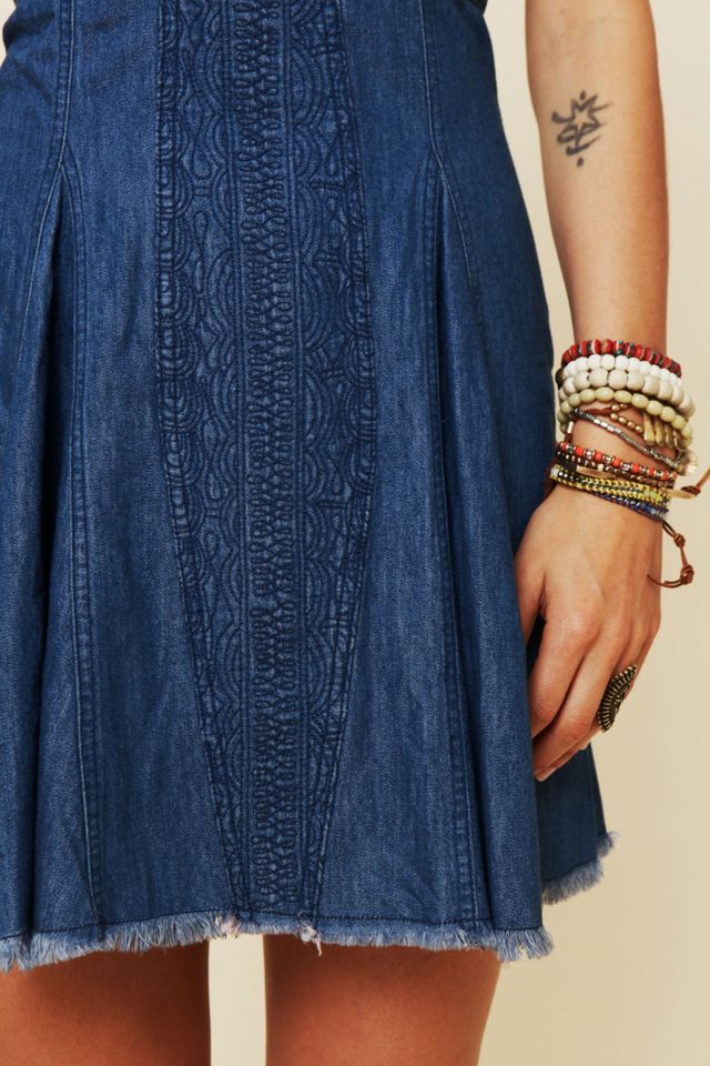 Denim Fit and Flare Tube Dress #3