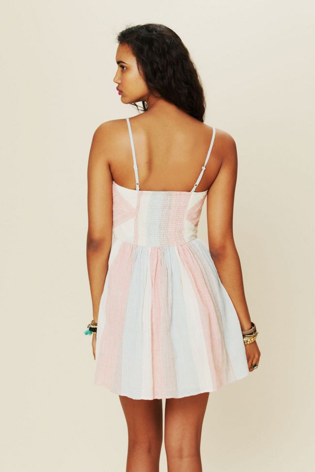 Striped Burlap Tube Dress #1