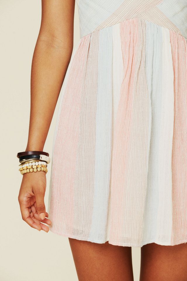 Striped Burlap Tube Dress #3