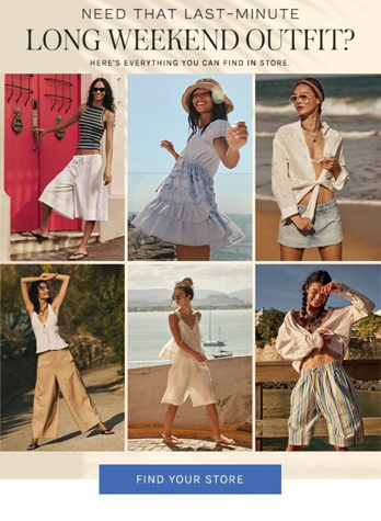 Newsletter content from freepeople