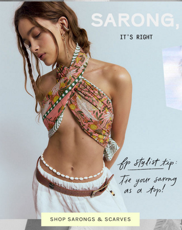 Newsletter content from freepeople