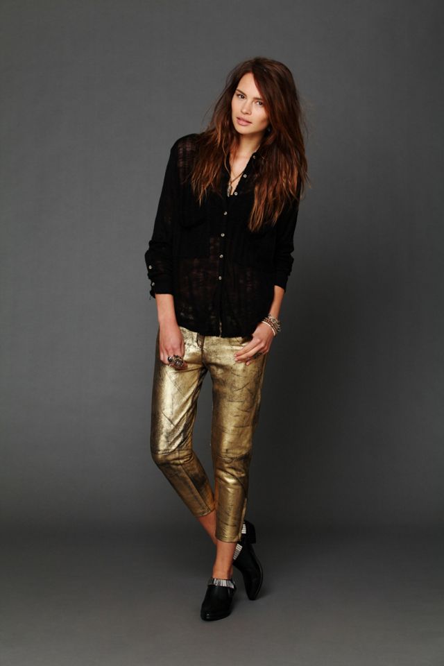 Free People Zipper Leather Pants for Women