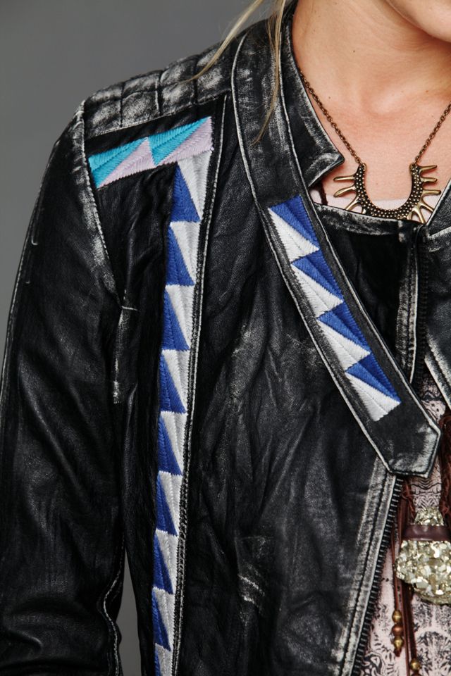 Vanesa Embroidered Leather Jacket #2