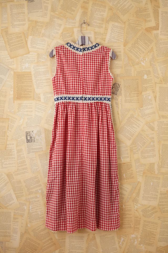 Vintage Gingham and Crochet Dress #1