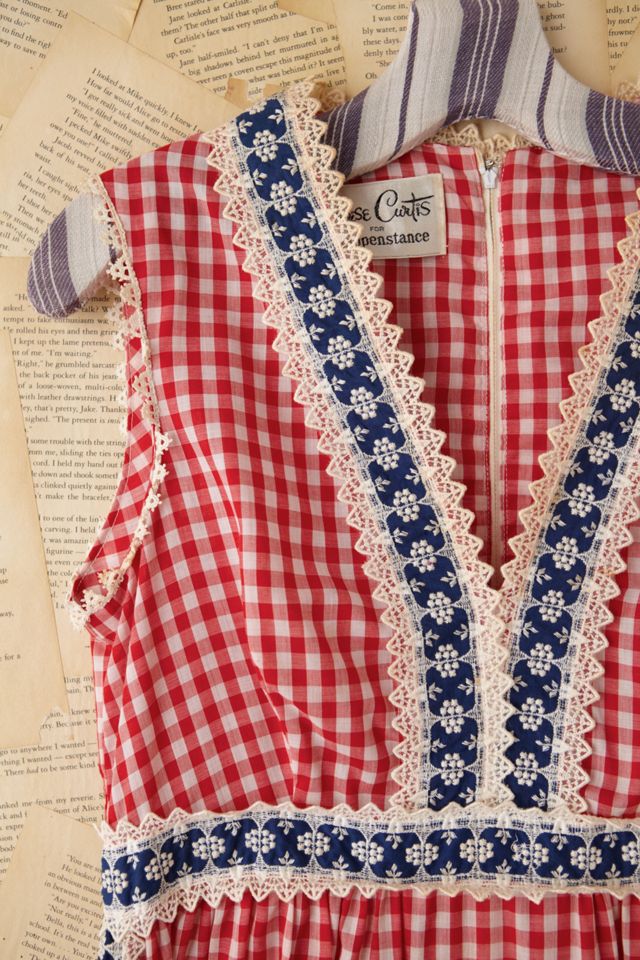 Vintage Gingham and Crochet Dress #2