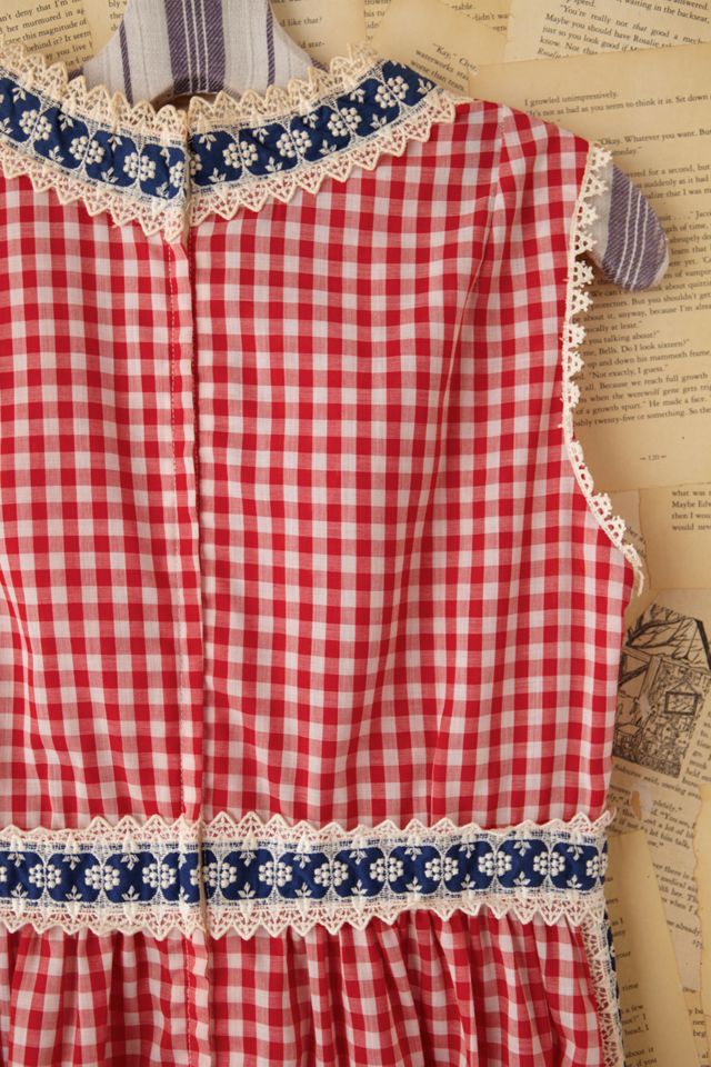 Vintage Gingham and Crochet Dress #3