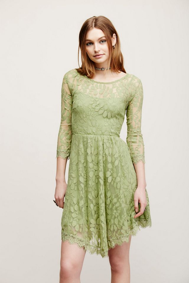 Floral Mesh Lace Dress