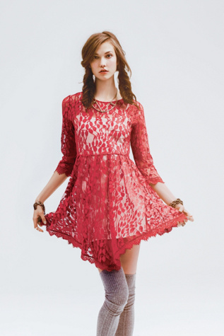 Free people pink lace dress best sale