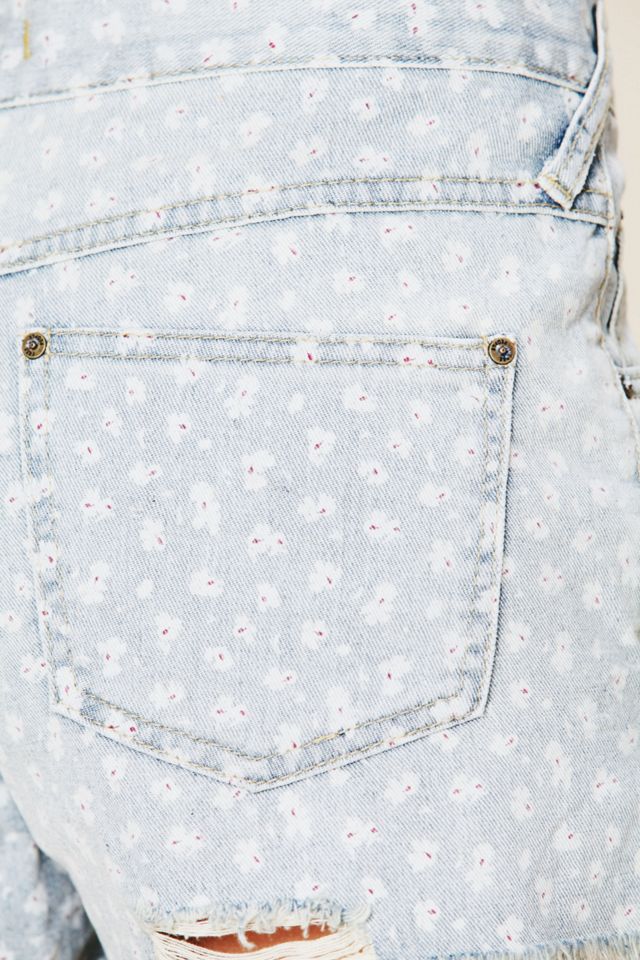 Floral Printed Ditsy Denim Shorts #4