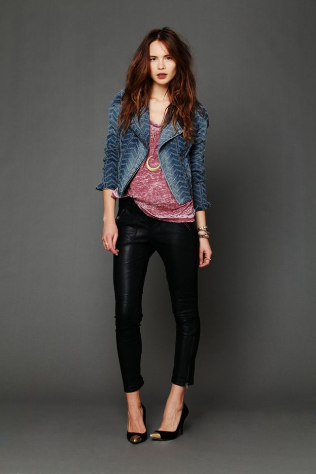 We The Free Denim Motorcycle Jacket #4