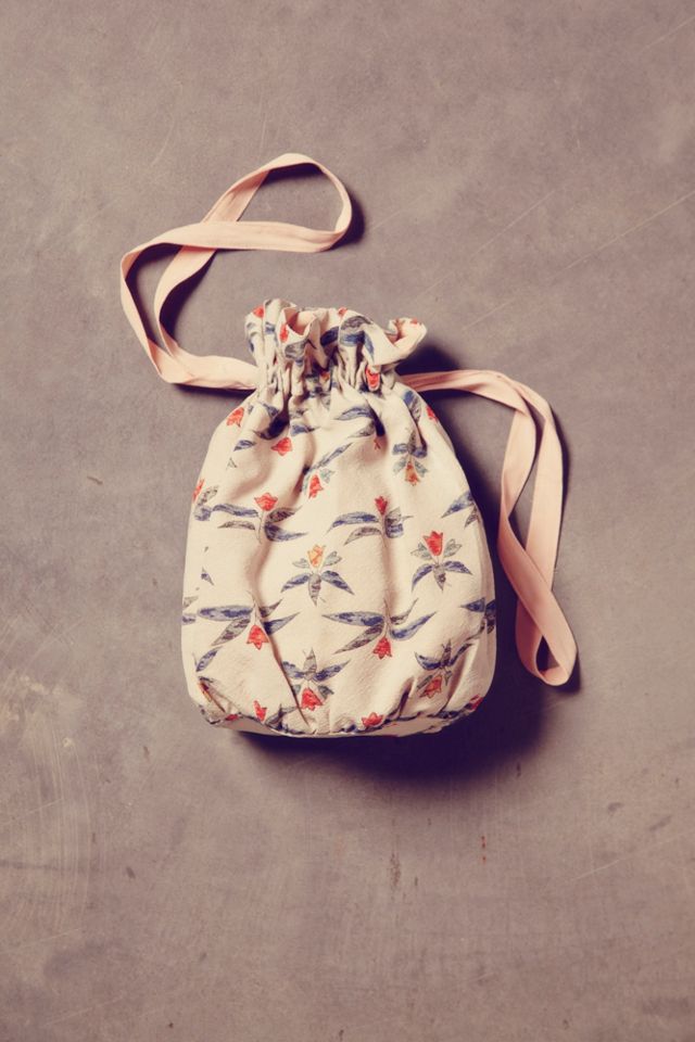 Vintage Blue Floral Kimono Bag #1