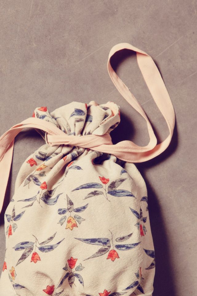 Vintage Blue Floral Kimono Bag #2