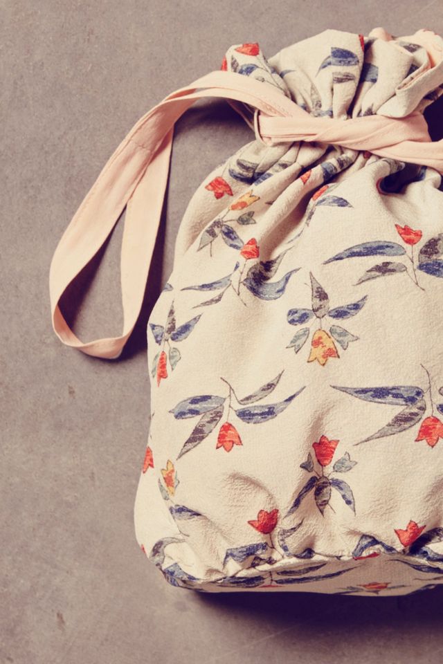 Vintage Blue Floral Kimono Bag #3