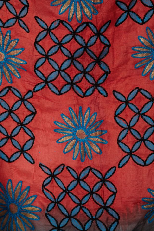 Embroidered Dahlia Scarf #3