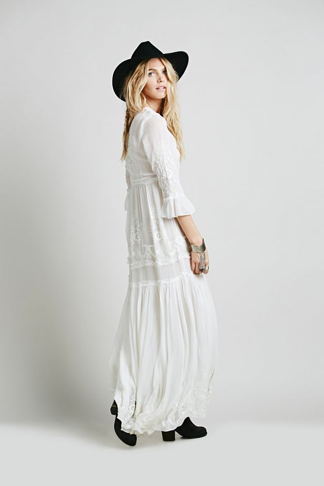 White Romance Embroidered Maxi #1
