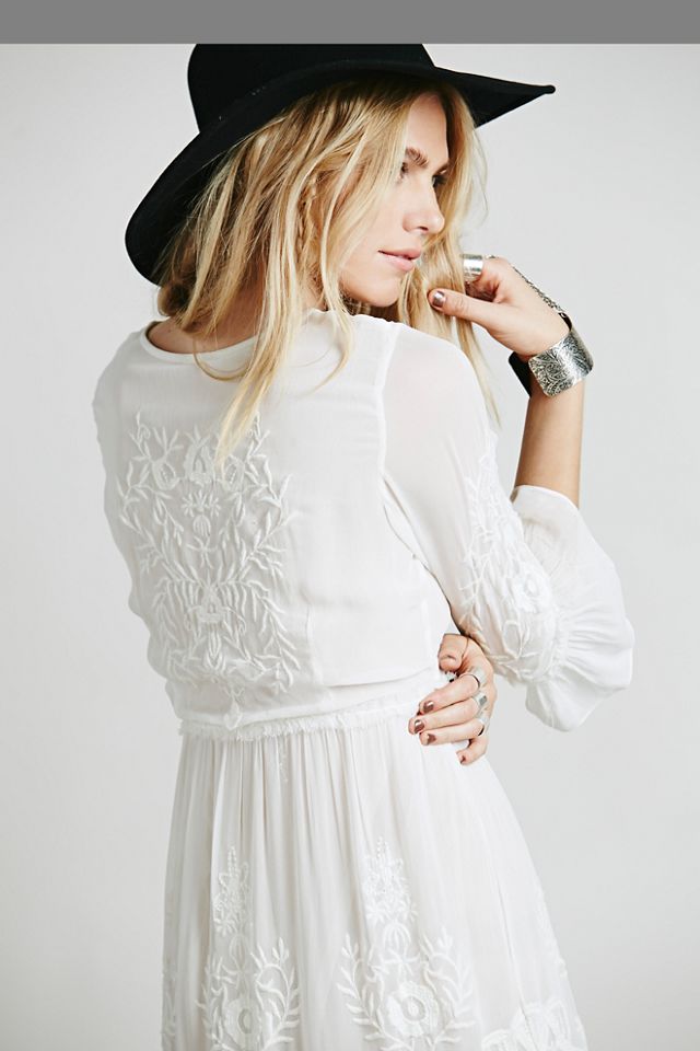 White Romance Embroidered Maxi #3
