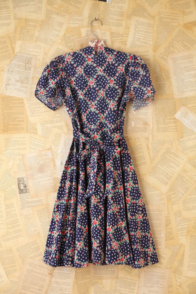 Vintage Blue Floral Dress #1