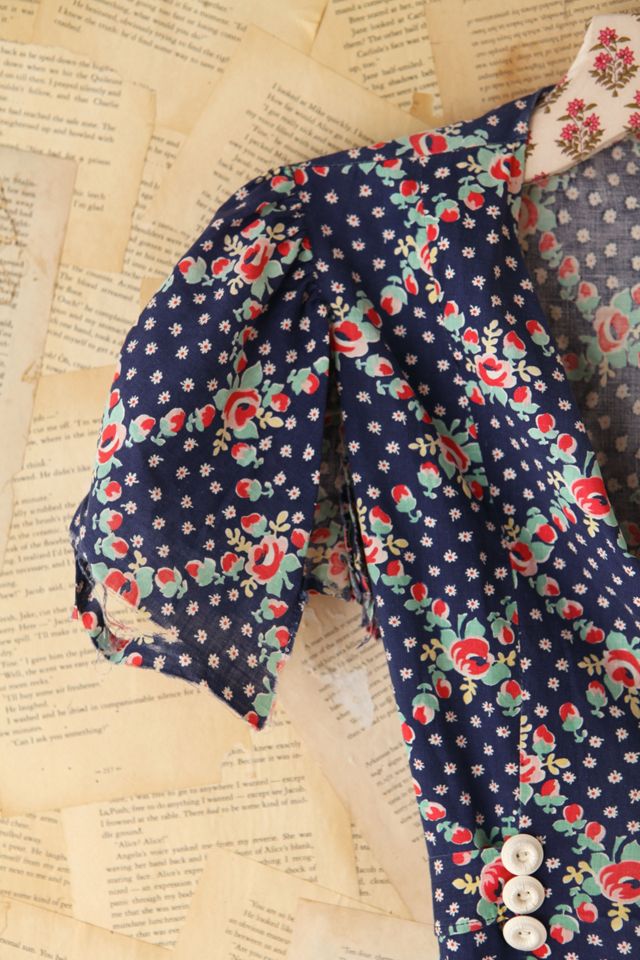 Vintage Blue Floral Dress #2