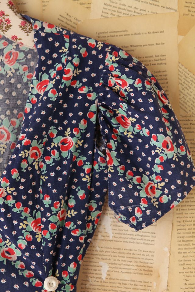 Vintage Blue Floral Dress #3
