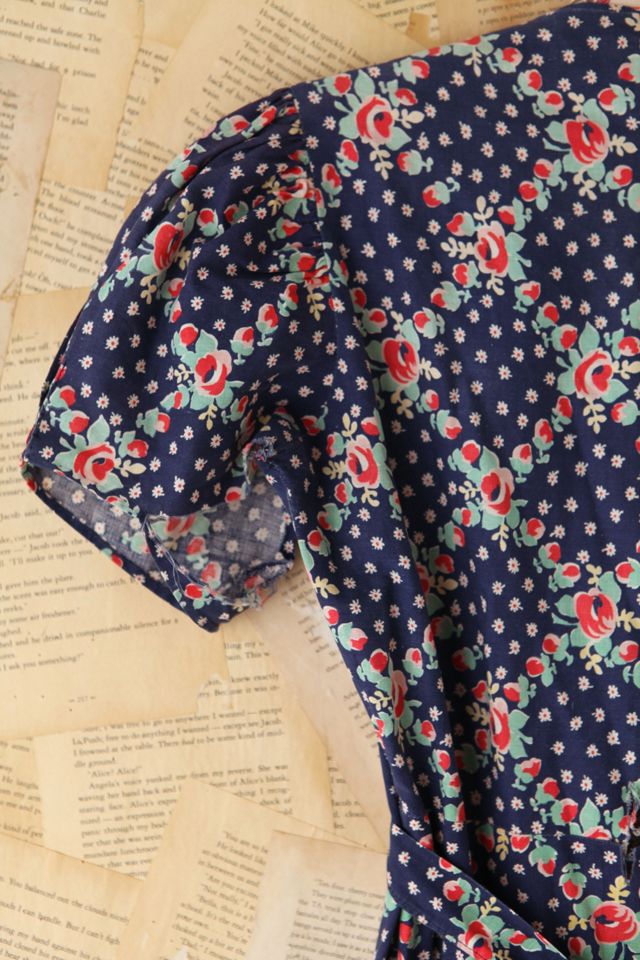 Vintage Blue Floral Dress #4