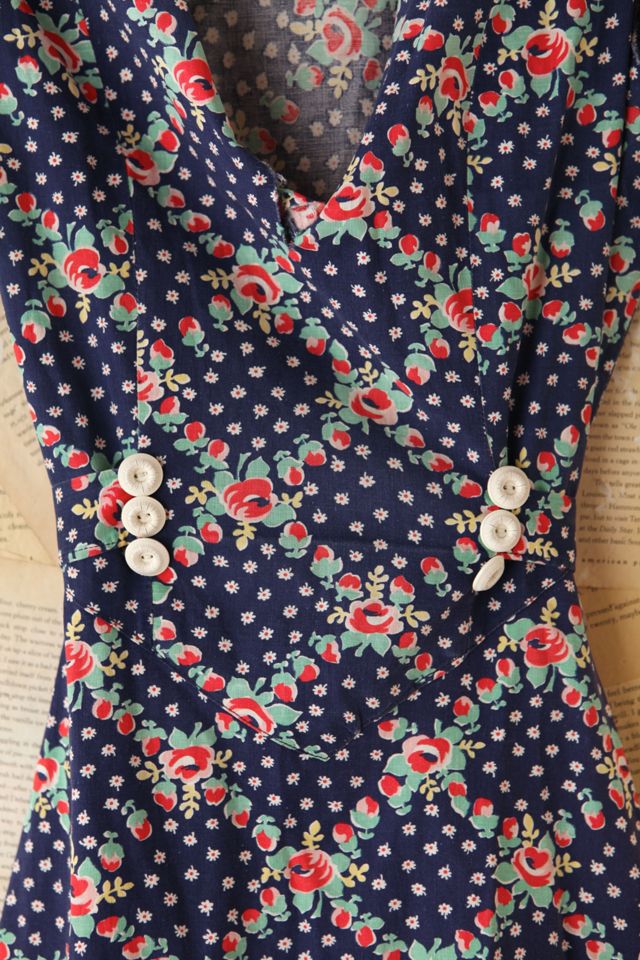 Vintage Blue Floral Dress #6